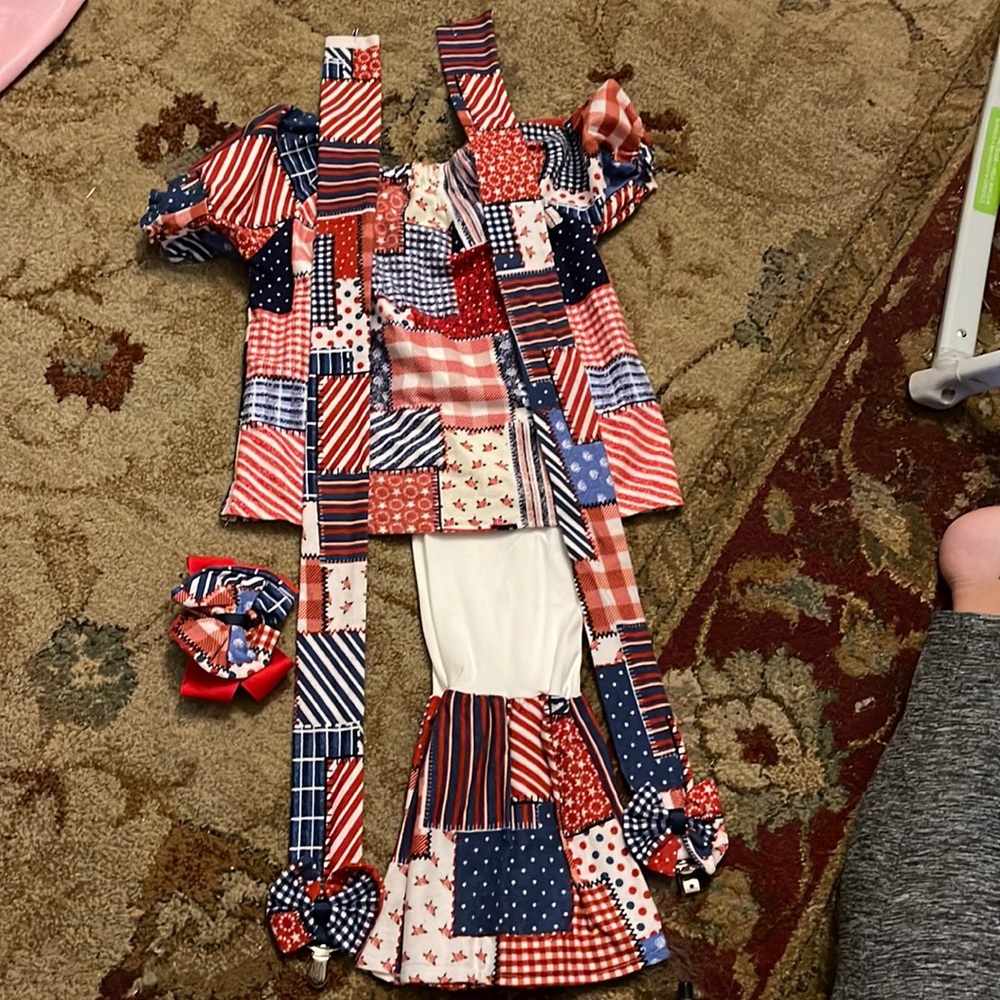 Red white and blue wear